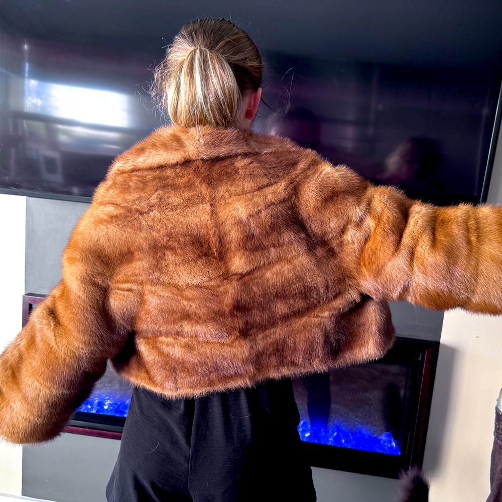 Real mink coat fur bolero jacket made in Italy by Costa